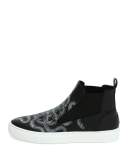 Essie Snake-Print Sneaker Boot, Black