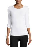 Jackie Knit Ballet Top, White