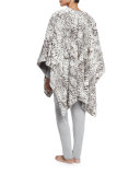Reversible Blanket Shawl, Snow Leopard