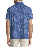Crown Soft Paisley Polo Shirt, Navy
