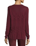 Cable-Knit Cashmere Crewneck Sweater