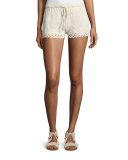Maera B Crocheted Drawstring Shorts