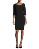 Alexia Half-Sleeve Knit Sheath Dress