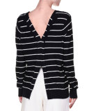 Long-Sleeve Striped Sweater, Ultramarine