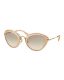 Plastic & Metal Cat-Eye Sunglasses