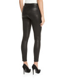 Le Skinny Leather Pants, Washed Black