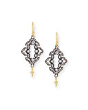 Open Scroll Diamond Drop Earrings