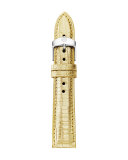 16mm Metallic Lizard Watch Strap, Gold
