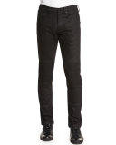 Archer Coated Leather Jacket, Black