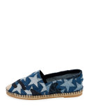 Star Denim Espadrille Flat, Light Denim