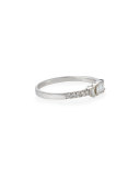 Tilted Baguette Diamond Ring in 18K White Gold, Size 6.5