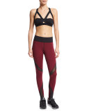 Quasar Mesh-Inset Sport Stirrup Leggings, Shiraz