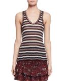 Amory Zigzag Racerback Top, Burgundy