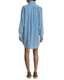 The Jamie Button-Front Shirtdress, Pierrot