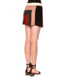Embellished Patchwork Mini Skirt, Multi Colors