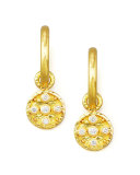 19k Gold Diamond Disc Earring Pendants