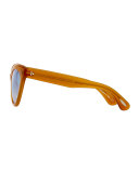 Roella Mirrored Cat-Eye Sunglasses, Yellow
