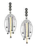 Spring Tricolor Earrings with Diamonds