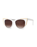 Butterscotchy Cat-Eye Sunglasses, White