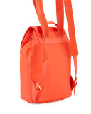 Nylon Flap-Top Backpack, Poppy Red
