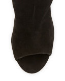 Suede Fringe 105mm Bootie, Black