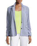 Two-Button Pique Boyfriend Jacket