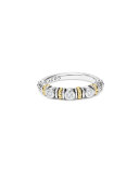 Caviar Beaded Diamond Stacking Ring, Size 7