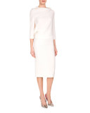 Arreton Fitted Pencil Skirt, White