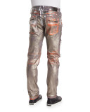 Racer Silver-Coated Jeans
