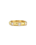 19k Gold & Square Diamond Stack Ring