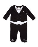 Footed Tuxedo Coverall, Black, Size 3-9 Months