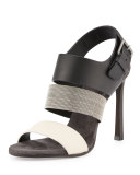 Monili Colorblock 105mm Sandal, Vanilla/Black