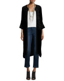 Talvia Velvet Midi Coat, Black