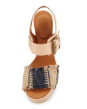 Maya Tapestry Platform Sandal, Beige