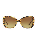 Gradient Metal-Trim Square Butterfly Sunglasses