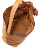 Thea Leather Hobo Bag, Bark