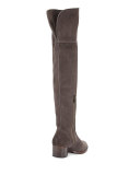 Clara Suede Over-The-Knee Boot, Smoke