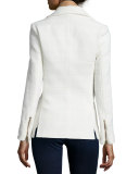 Hadley Tweed Moto Jacket w/ Leather Dickey, White