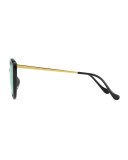 Palm Beach Mirrored Sunglasses, Black/Silver
