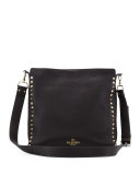 Rockstud Small Flip-Lock Messenger Bag, Black