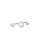 South Sea Pearl & Diamond Twin Shank Ring, Size 6/8