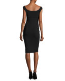 Sleeveless Sweetheart Cocktail Dress, Nero