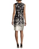 Sleeveless Pleated Jacquard Dress