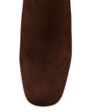 Suede Square-Toe 55mm Ankle Boot, Moor (Moro)