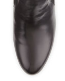 Slipup Leather Chunky-Heel Bootie, Nero
