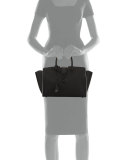 Downtown Cabas Small Satchel Bag, Black/White
