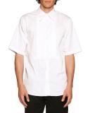 Tuxedo-Style Short-Sleeve Shirt, White