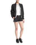 Logo-Front Mesh Training Shorts W/Stripe, Black/White 