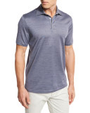 Micro-Birdseye Polo Shirt, Navy