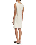 Kristianne Sleeveless Bateau-Neck Dress, Beige